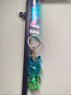 Charm Buddy Keychain - Blue & Green Astronaut Bunny